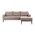 Leren hoekbank met chaise longue in lichte kleur