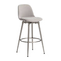 Moderne barstoel met grijze stof en metalen frame